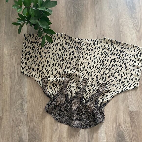 AMERICAN RAG Leopard Print Cinch-Waist Blouse - Picture 2 of 7